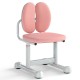 Kids desk chair in pink with ergonomic dual-support backrest and adjustable height for comfortable studying.