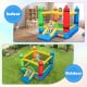 Kids inflatable bounce house with slide, made of durable oxford cloth, ideal for outdoor fun and playtime.
