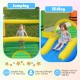 Kids inflatable bounce house with slide, made of durable oxford cloth, suitable for 3-12 years old for fun outdoor play.