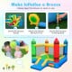 Kids inflatable bounce house with slide, made of durable oxford cloth, ideal for outdoor fun with ocean balls included.