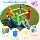 Kids inflatable bounce house with slide, made of durable oxford cloth, perfect for outdoor fun and safe play for three.