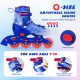 Kids inline skates in blue with light-up wheels, featuring adjustable size, breathable mesh, and secure ankle support.
