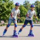 Kids inline skates in blue with light-up wheels, showcasing an adjustable design and padded interior for comfort and.