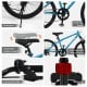 Kids mountain bike features adjustable saddle height, anti-slip pedal, and convenient bell for safe rides.