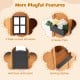 Kids outdoor playhouse features a half door, two flower pots, and a serving station for imaginative play.