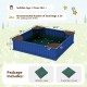 Kids outdoor sandbox in navy with 4 corner seats, waterproof cover, and durable HDPE material for safe play.