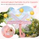 Kids patio swing with adjustable oxford cloth canopy in pink, designed for outdoor fun and sun protection.