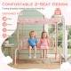 Kids patio swing 2-seater lounge chair in pink with adjustable canopy, designed for outdoor fun on the porch or.