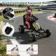 Kids pedal go-kart in green with steering wheel, gear shifter, and anti-slip foot pedals for safe outdoor fun.