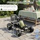 Kids pedal go-kart in green with dimensions, adjustable seat, and safety features for children aged 3+ years.