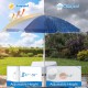 Height-adjustable blue umbrella with sunproof and waterproof features for the Kids Picnic Table, ideal for outdoor use.