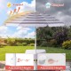 Height-adjustable umbrella in pink for kids picnic table, perfect for outdoor play and protection from sun and rain.