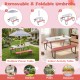 Kids picnic table in pink with foldable umbrella, seats up to 4, perfect for indoor and outdoor activities.