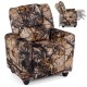 Kids recliner chair in camouflage with cup holder, ergonomic design, and retractable footrest for comfort and.