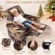 Kids recliner chair in camouflage with a retractable footrest, soft velvet fabric, and cup holder for comfort and.