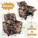 Kids recliner chair in camouflage with cup holder, ergonomic design, and retractable footrest for comfortable lounging.