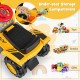 Under-seat storage compartment of the Kids Ride On Bulldozer Toy for toys, snacks, and gifts, suitable for ages 3+.