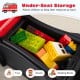 Under-seat storage in the red SCANIA truck toy holds toys and snacks, promoting organization during playtime.