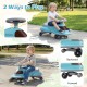 Kids ride-on toy in blue with LED wheels, featuring under-seat storage and 360-degree steering for safe, fun play.