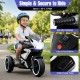 Kids ride-on motorcycle with LED lights, child-friendly handgrips, and a speed range of 1.86-3.73 mph for safe fun.