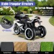 Kids ride-on motorcycle with all-terrain wheels, LED lights, and stable triangular structure for ages 3+ on various.