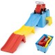 Multicolor kids ride-on toy features a spacious storage box and smooth wheels for easy portability and organization.