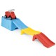 Kids ride-on toy with multicolor downhill race tracks and storage box, promoting fun and motor skills for toddlers.