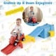 Kids ride-on toy with storage box and downhill race tracks in multicolor, designed for endless fun and easy storage.