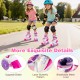 Kids roller skates in rose red with adjustable sizes, light-up wheels, and breathable mesh liner for safe, fun rides.