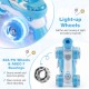 Kids roller skates in blue with light-up wheels, adjustable sizes, and wear-resistant 82A PU wheels for smooth gliding.