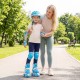 Kids roller skates in navy with light-up wheels, adjustable sizes, and safety gear for secure outdoor fun.
