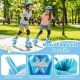 Kids roller skates in navy with light-up wheels, adjustable sizes, and breathable liner for comfort and safety.