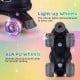 Light-up wheels of adjustable kids roller skates in black, featuring 82A PU wheels for smooth skating and added.