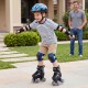 Kids roller skates with light-up wheels, adjustable size, and padded interior, perfect for outdoor fun and balance.