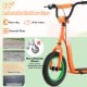 Kids scooter with 12-inch inflatable rubber wheels, adjustable height handlebar, and non-slip deck for stable riding.