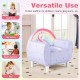 Kids sofa in purple with unicorn patterns, featuring high-density sponge filling and ergonomic backrest for comfort.