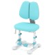 Kids study chair in blue showcasing the 30° swiveling backrest, ideal for reducing pressure and maintaining comfort.