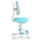 Kids study chair in blue with adjustable backrest and footrest, designed for comfort and proper posture during study.