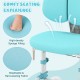 Kids study chair in blue featuring high-density sponge filling and breathable fabric for comfort during long study.