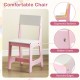 Ergonomic pink chair with rounded edges and hidden screws, perfect for kids' study desk and chair set.
