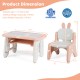 Kids table and chair set in pink with adjustable drawing boards, perfect for learning and playing in kids' spaces.