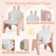 Cute bunny-shaped chair in pink with a comfy backrest and non-slip foot pads, perfect for kids' learning and play.