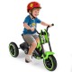 Kids tricycle in green with non-slip wheels, stable structure, and safe handlebars for toddlers aged 3 and up.