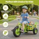 Kids tricycle in green with 15-inch inflatable rubber tires, adjustable seat, and storage basket for fun outdoor play.