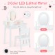Kids vanity set with a white lighted mirror, featuring a spacious tabletop and drawer for storage, ideal for young.
