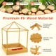 Kids wooden sandbox with canopy, made of premium fir wood, featuring splinter-free surface and ample space for outdoor.