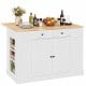 White kitchen island with storage, drop leaf design, and adjustable shelves, perfect for modern kitchens and dining.