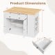 Kitchen island dimensions with adjustable shelves, white finish, and drop leaf design for versatile kitchen use.