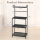 4-tier kitchen microwave storage rack dimensions with sturdy iron frame and open-wire shelves for efficient.