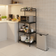 4-tier kitchen microwave storage rack with stainless steel trash can, ideal for maximizing kitchen space and.